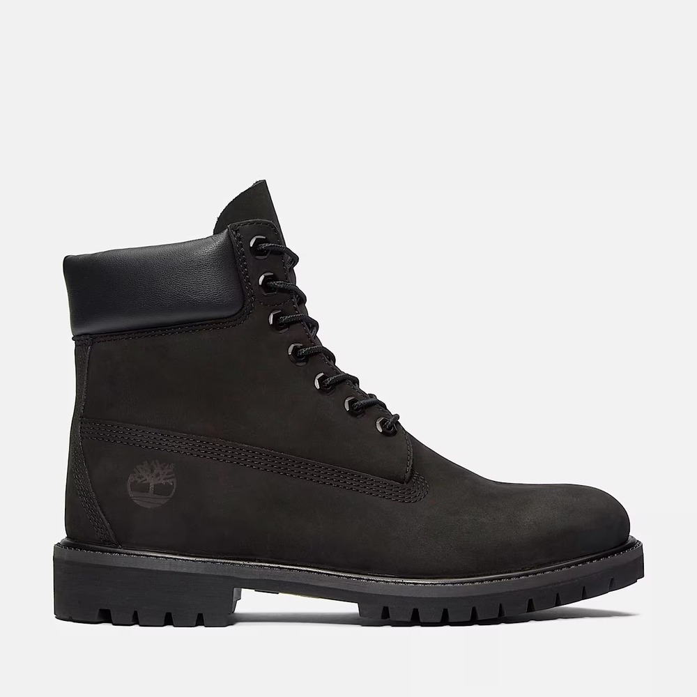 Timberland Mens Premium 6 Inch Waterproof Black Nubuck Boots Size 11 10073